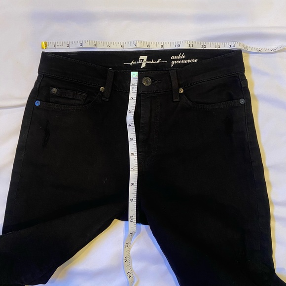 7 For All Mankind 27 Ankle Gwenevere Black distressed Women's Jeans Size 27 - Picture 6 of 14